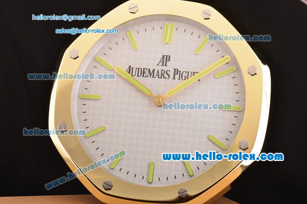 Audemars Piguet Swiss Quartz Gold Case with White Dial Stick Markers Wall Clock - Click Image to Close
